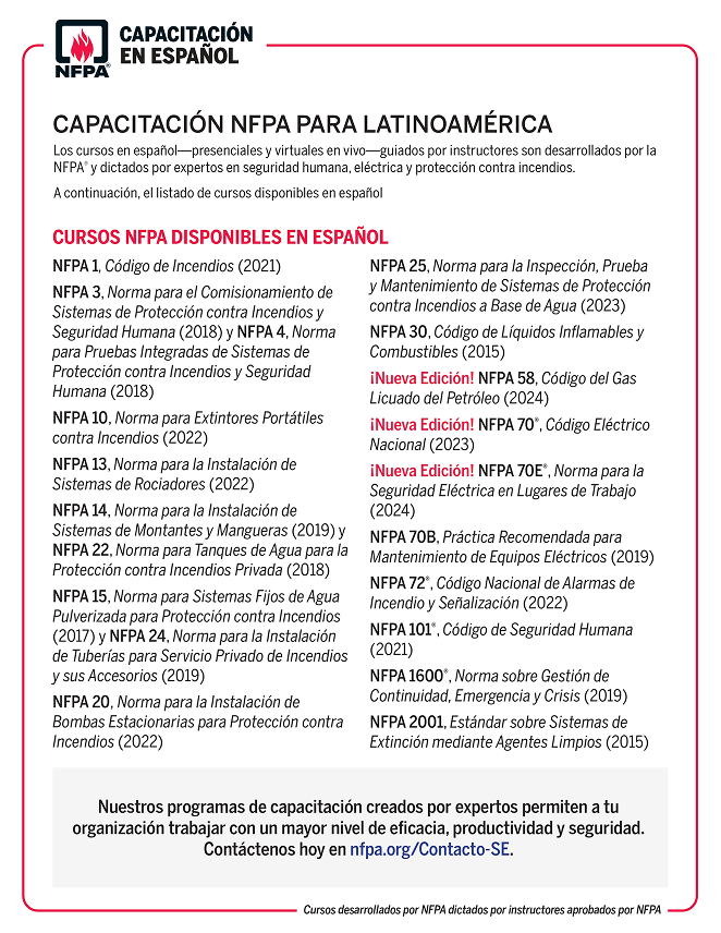 Capacitación NFPA en Español